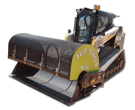 flip screen skid steer attachments|sifting bucket for skid steer.